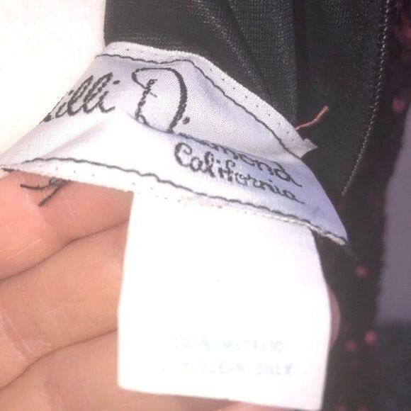 Lilli Diamond Dress Womens Vintage 70s Sequin Disco Metallic Matching Belt - Picture 4 of 14